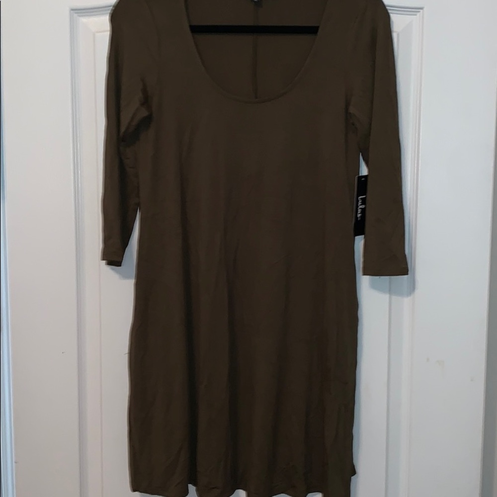 Lulus olive green long sleeve tunic dress